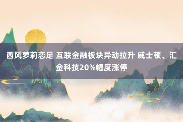 西风萝莉恋足 互联金融板块异动拉升 威士顿、汇金科技20%幅度涨停